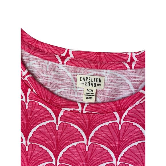Capelton Road Coral Fans Crew Neck T-Shirt Dress Beach Resort Womens Size Medium - Picture 7 of 11